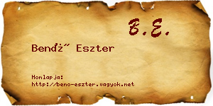 Benő Eszter névjegykártya