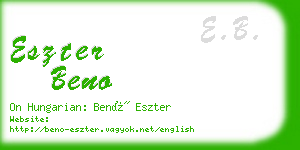 eszter beno business card
